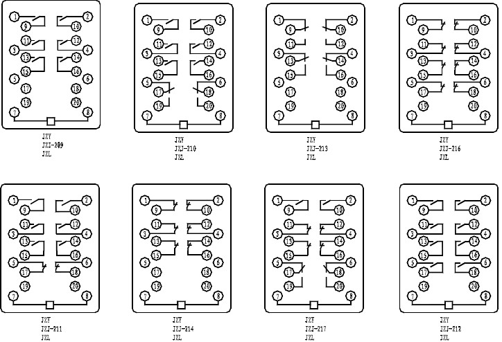 JZY-206中间继电器接线图图